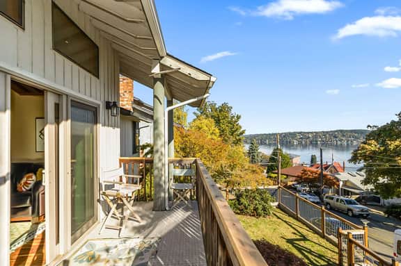 Lake WA View Home.  3 levels
