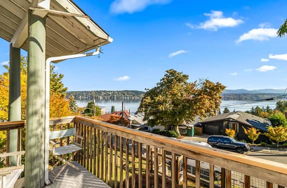 Lake WA View Home.  3 levels